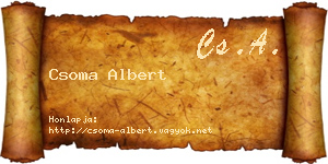 Csoma Albert névjegykártya