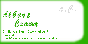 albert csoma business card